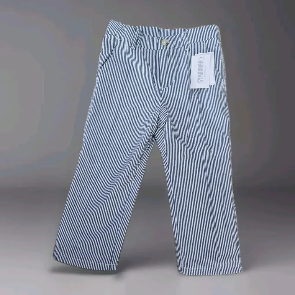 NWT GYMBOREE SEARSUCKER STRIPED PANTS Blue and White‎ Special Ocassions Size 2T